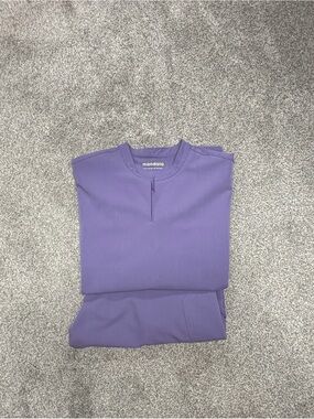 Mandala Women's Purple Notch-Neck Crew Pullover